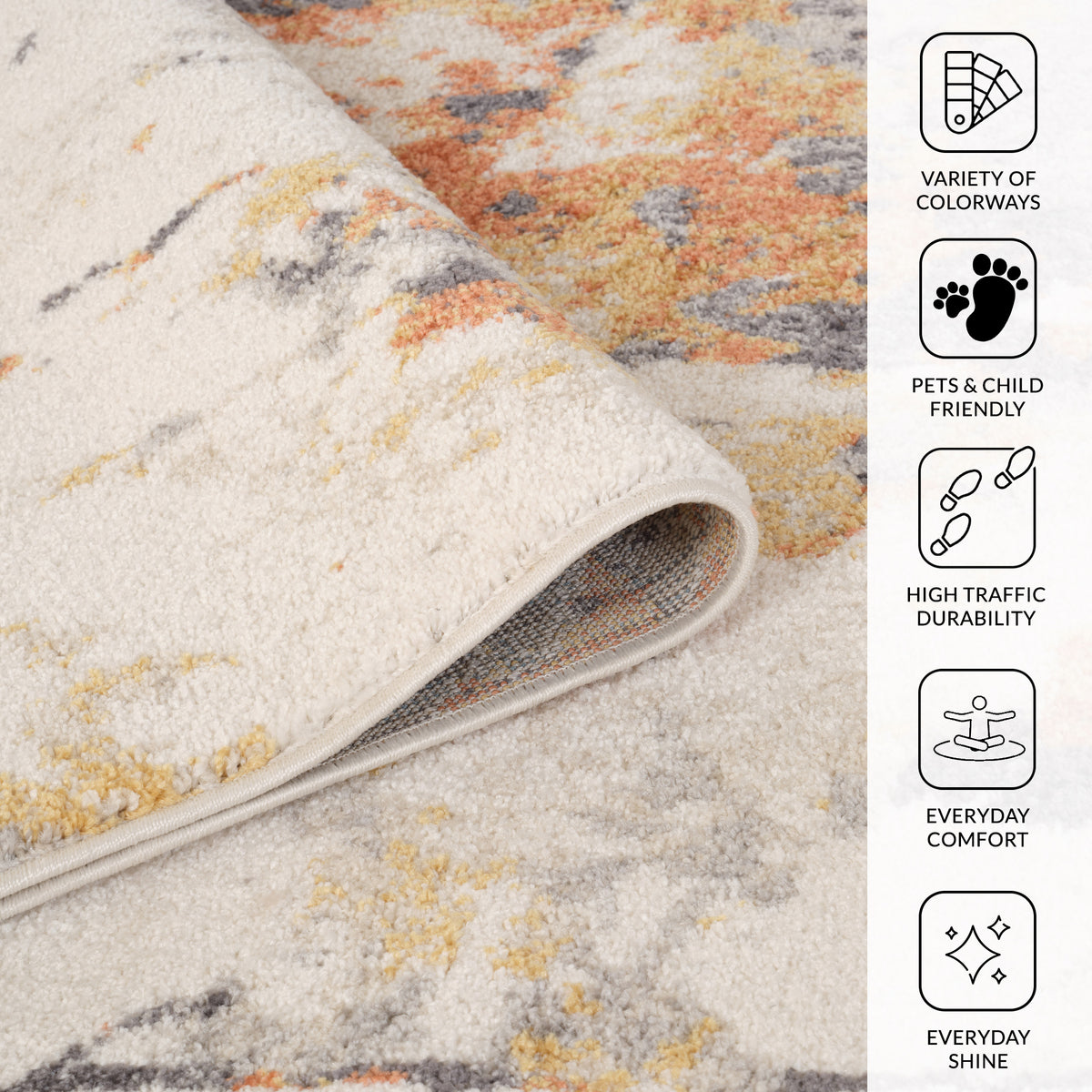 Amer Clifton CLF-6 Ivory area rug - infographic view