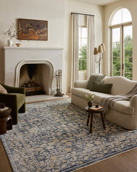 Loloi Clarisse CLS-05 Traditional Power Loomed Blue, Beige Rug