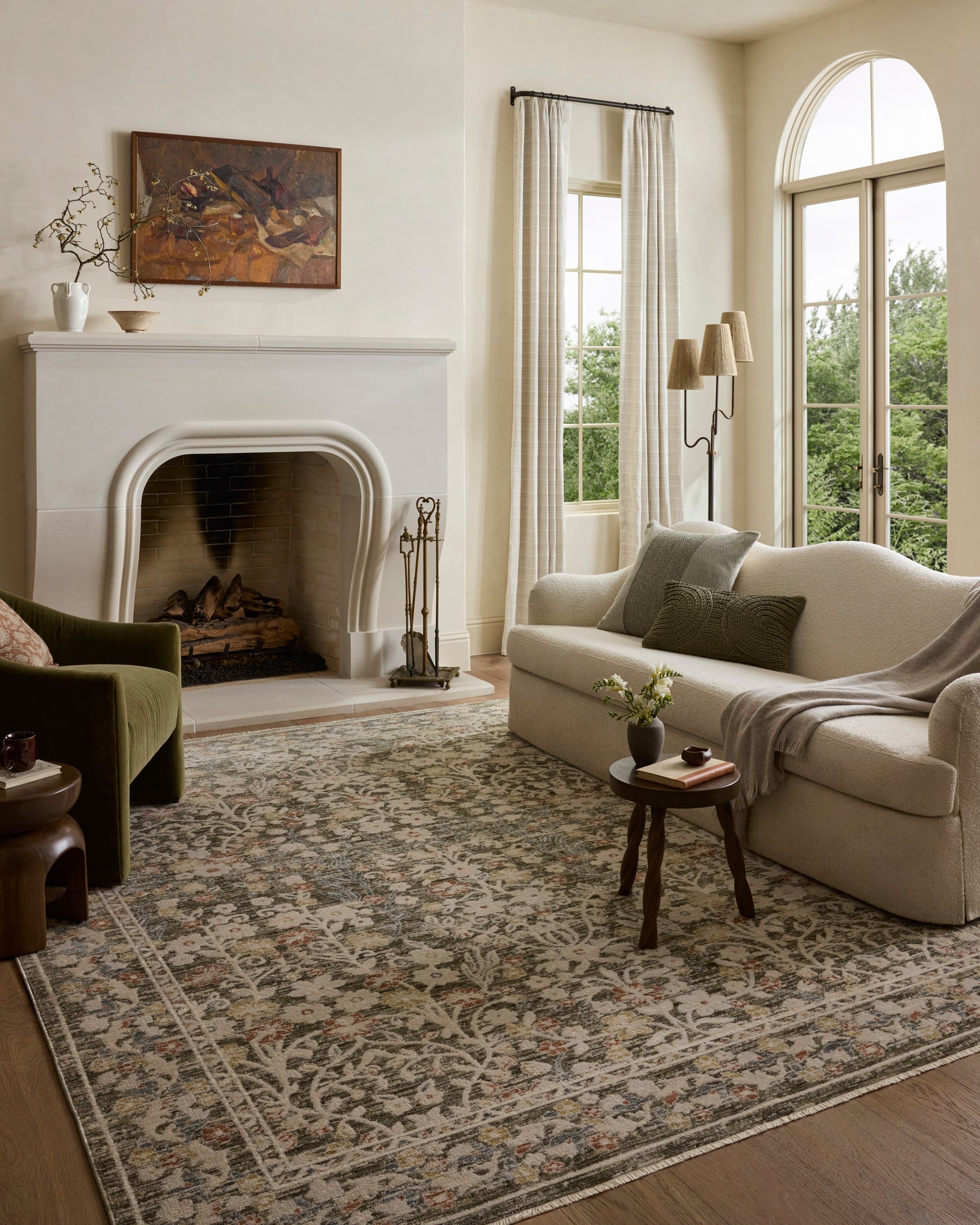 Loloi Clarisse CLS-05 Traditional Power Loomed Olive, Multi Rug