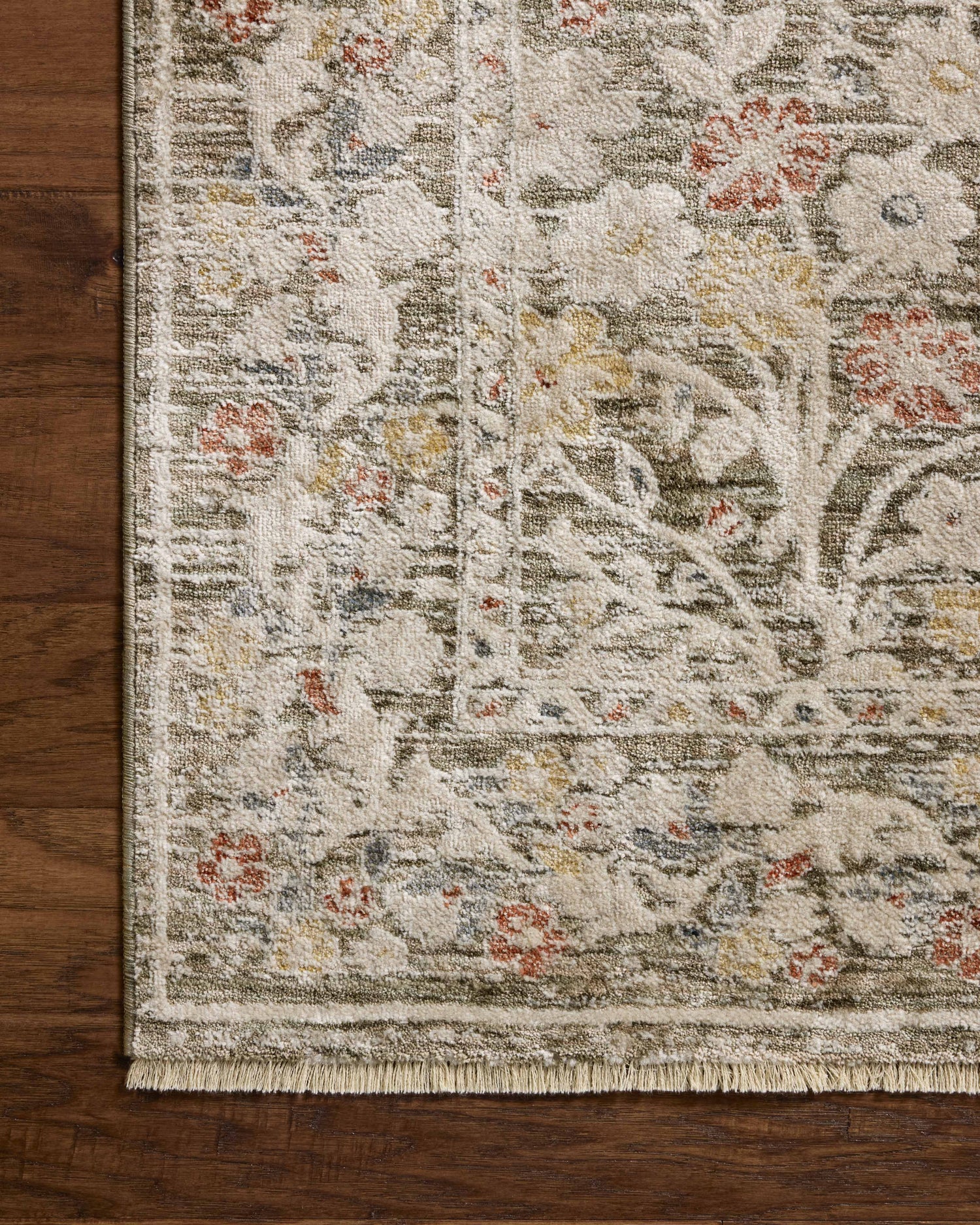 Loloi Clarisse CLS-05 Traditional Power Loomed Olive, Multi Rug