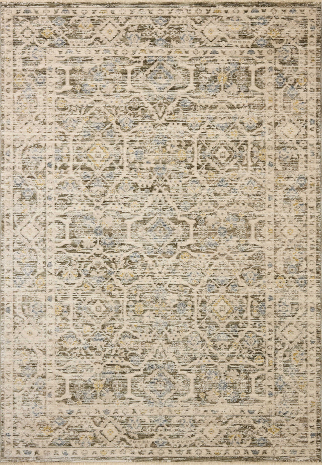 Loloi Clarisse CLS-08 Traditional Power Loomed Olive, Ivory Rug