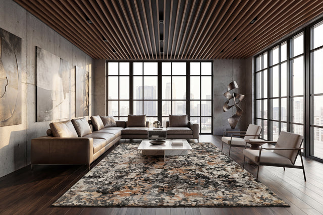 Dynamic Rugs Couture 52023 Charcoal/Copper Rugs - room scene