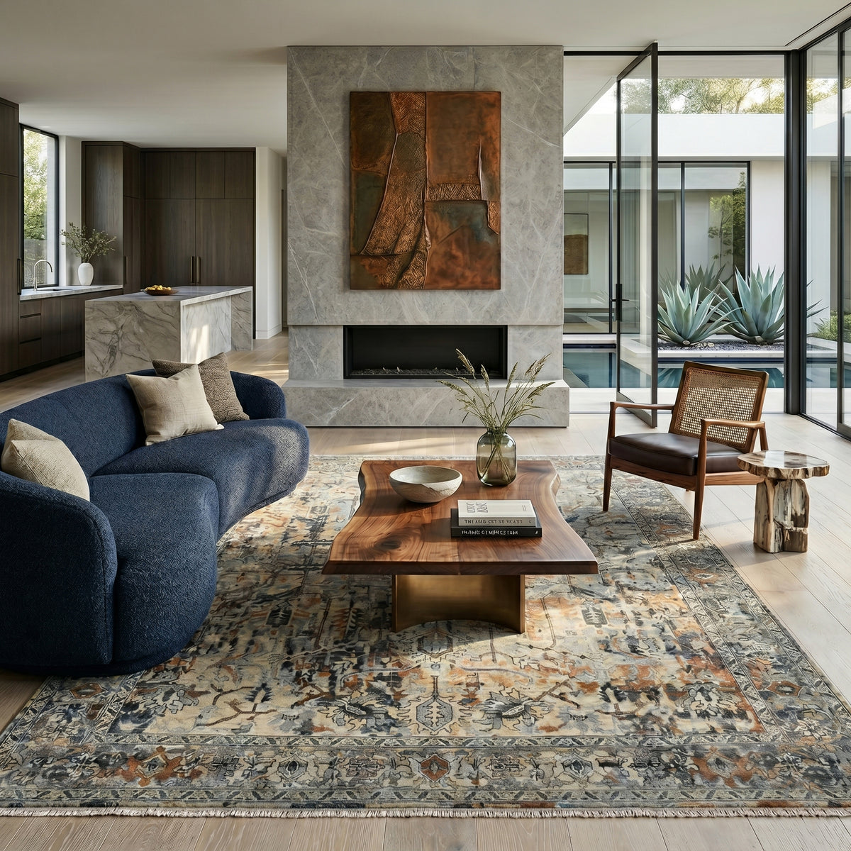 Amer Craft CRA-5 Blue area rug - lifestyle view