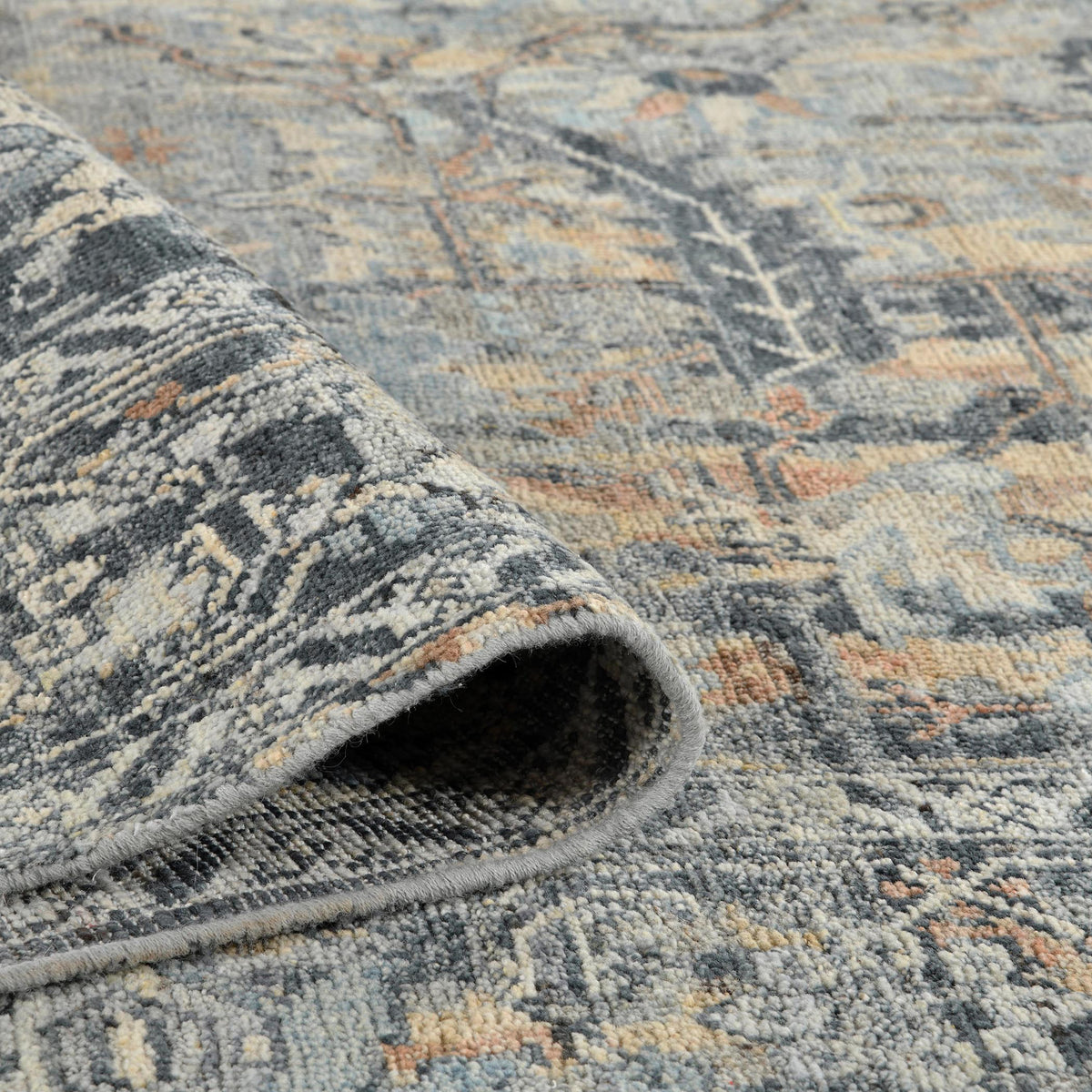 Amer Craft CRA-5 Blue area rug - rolled view