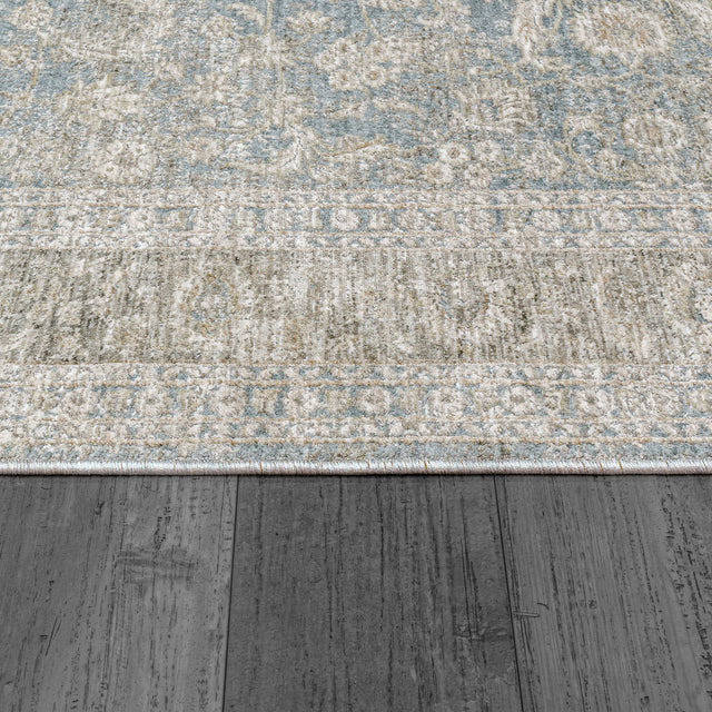 Dynamic Rugs Dharma 12040 Power Loomed Transitional Light Blue/Beige Rug