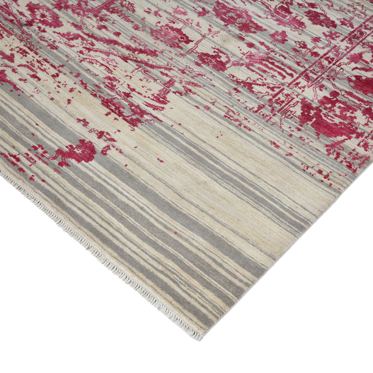 Amer Dazzle DQ(HS)-41A White Ivory / Strawberry area rug - corner view