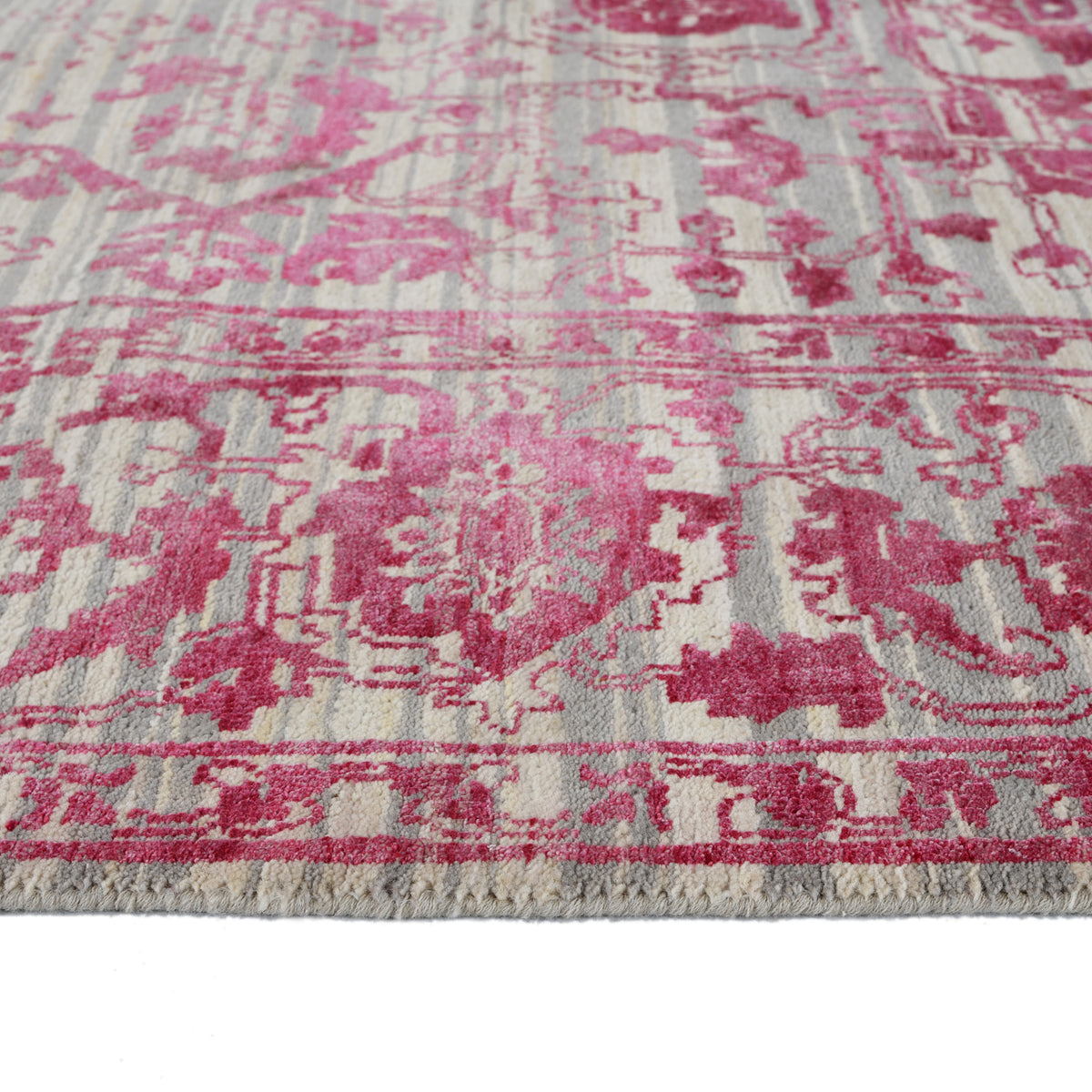 Amer Dazzle DQ(HS)-41A White Ivory / Strawberry area rug - profile view