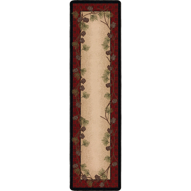 American Dakota Delicate Pines Red Plaid Rug