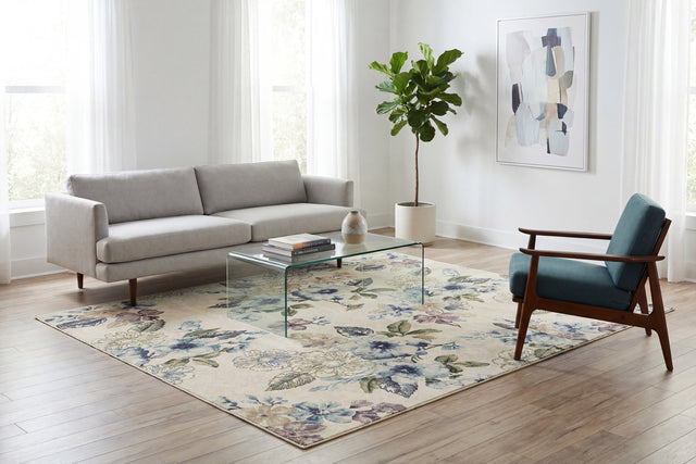 Dynamic Rugs Eclipse 63322 Cream Blue Rugs - room scene