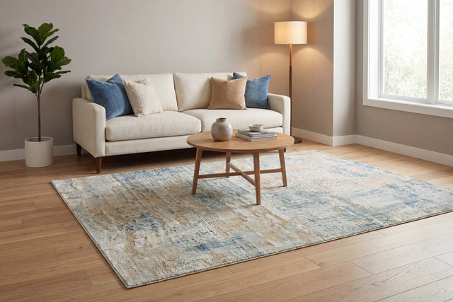 Dynamic Rugs Eden 10941 Power Loomed Modern Cream/Beige/Blue Rug