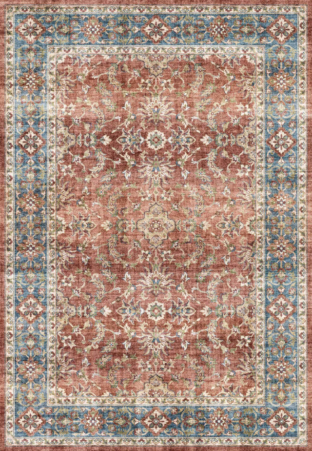 Dynamic Rugs Elise 6301 Power Loomed Traditional Red/Blue/Beige Rug