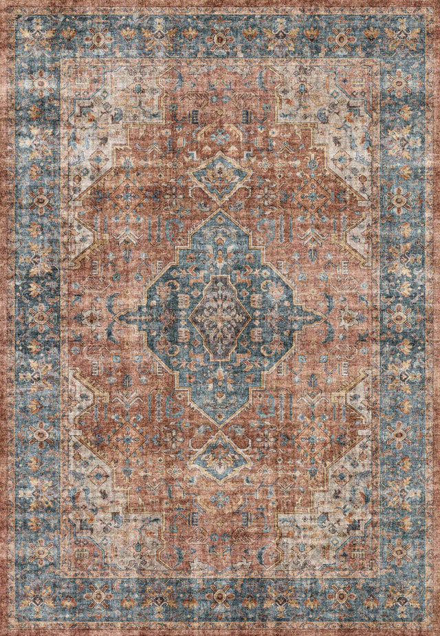 Dynamic Rugs Elise 6305 Power Loomed Traditional Red/Blue/Beige Rug