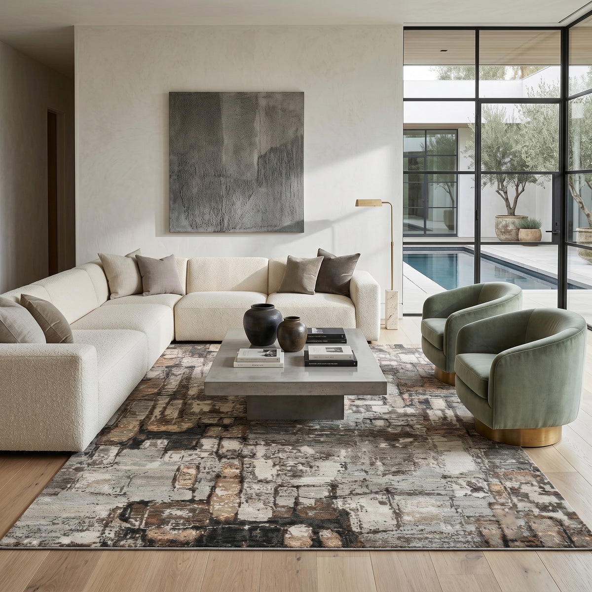 Amer Ensemble ENS-6 Platinum area rug - lifestyle view