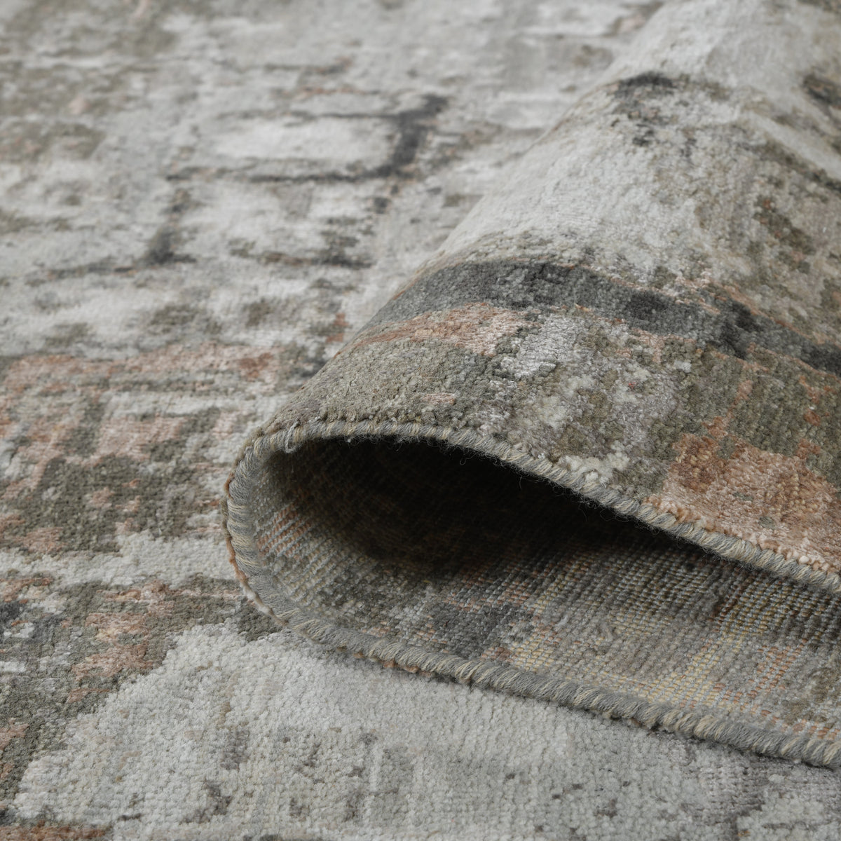 Amer Ensemble ENS-6 Platinum area rug - rolled view