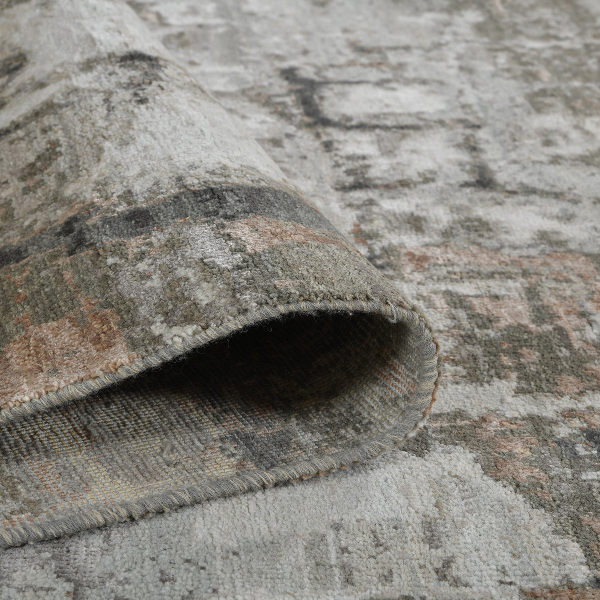 Amer Ensemble ENS-6 Platinum area rug - rolled view