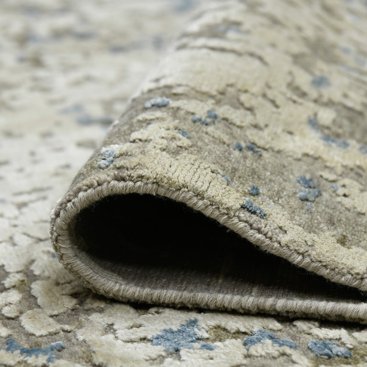 Amer Essence ESS-2 Blue area rug - rolled view