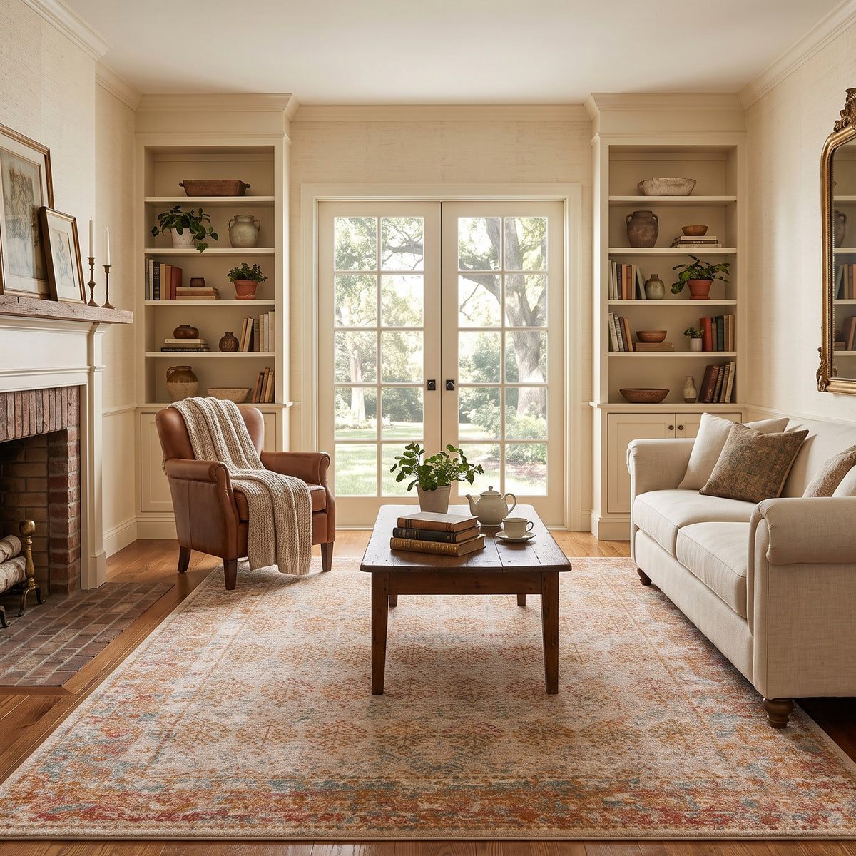 Amer Eternal ETE-16 Beige / Rust area rug - lifestyle view