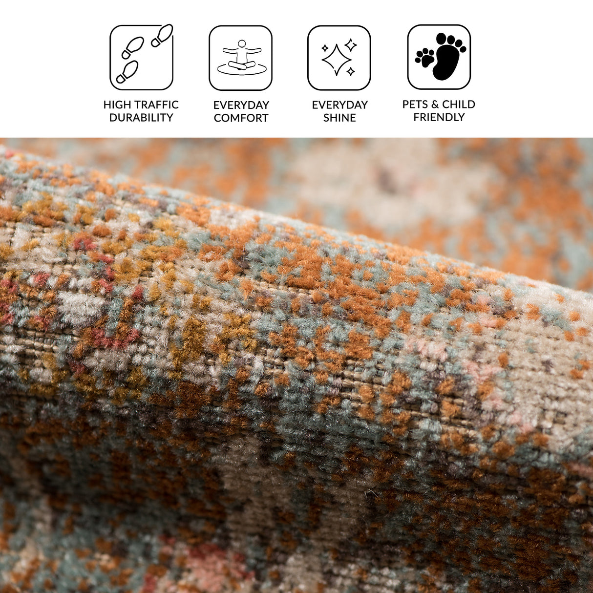 Amer Eternal Farmhouse Medallion Power-Loom Taupe Area Rug