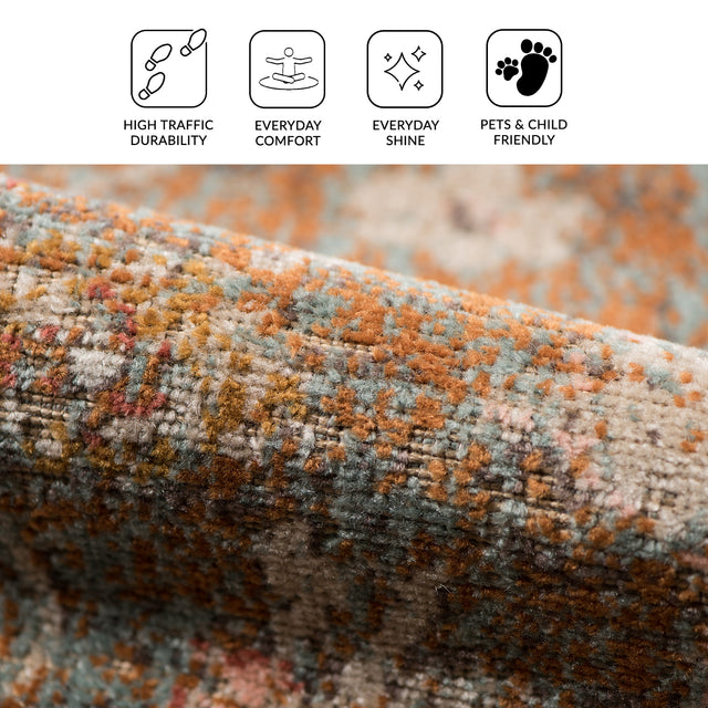 Amer Eternal Farmhouse Medallion Power-Loom Taupe Area Rug