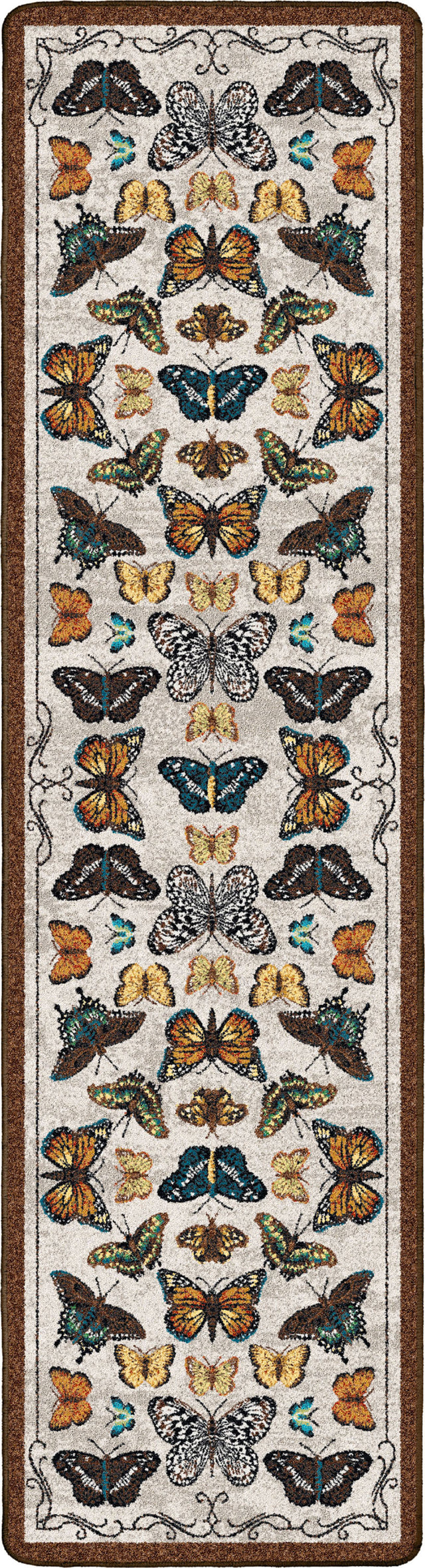 American Dakota English Collector Cabinet Butterfly Multi Rug