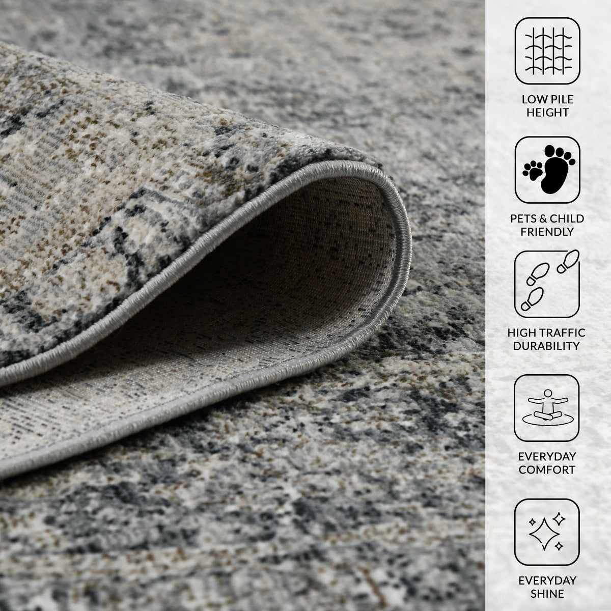 Amer Fairmont FAI-2 Gray area rug - infographic view