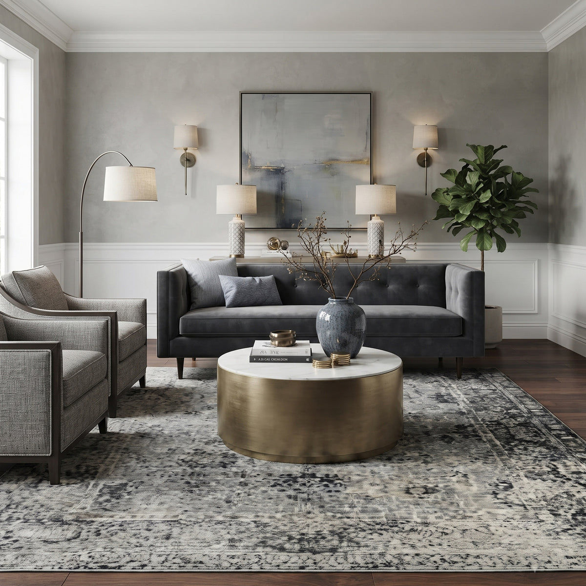 Amer Fairmont FAI-2 Gray area rug - lifestyle view