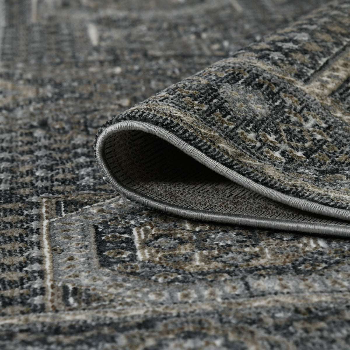 Amer Fairmont FAI-6 Charcoal area rug - rolled view