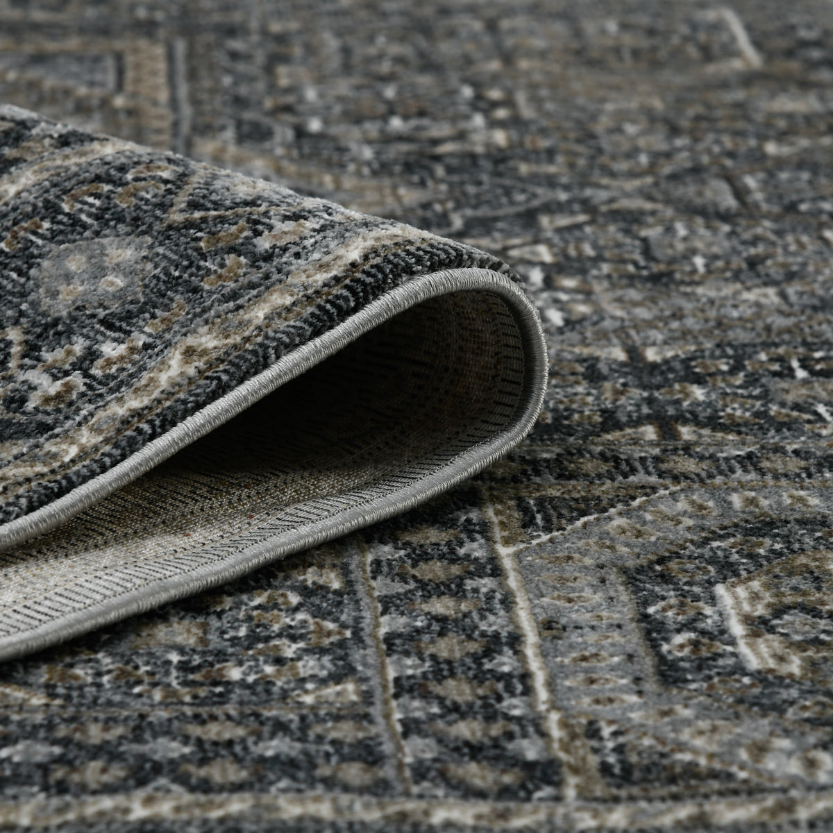 Amer Fairmont FAI-6 Charcoal area rug - rolled view
