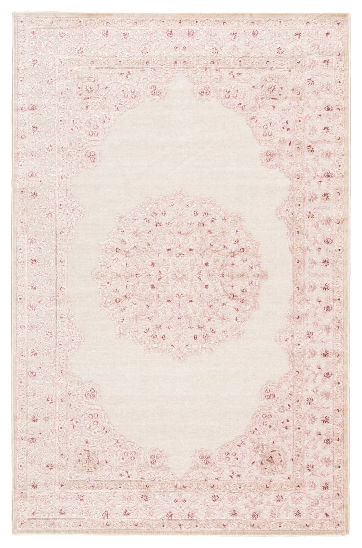 Jaipur Fables Malo Fb123 Bright White / Parfait Pink Rugs
