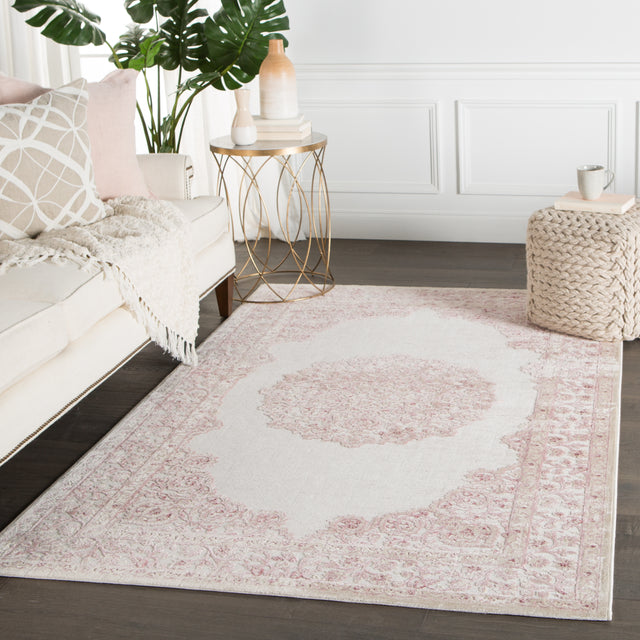 Jaipur Fables Malo Fb123 Bright White / Parfait Pink Rugs