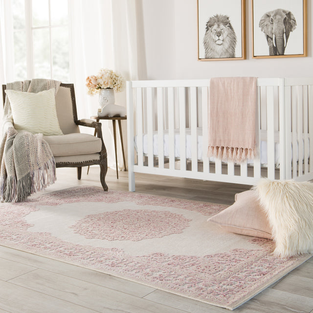 Jaipur Fables Malo Fb123 Bright White / Parfait Pink Rugs