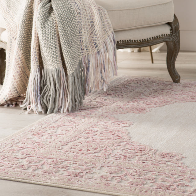 Jaipur Fables Malo Fb123 Bright White / Parfait Pink Rugs