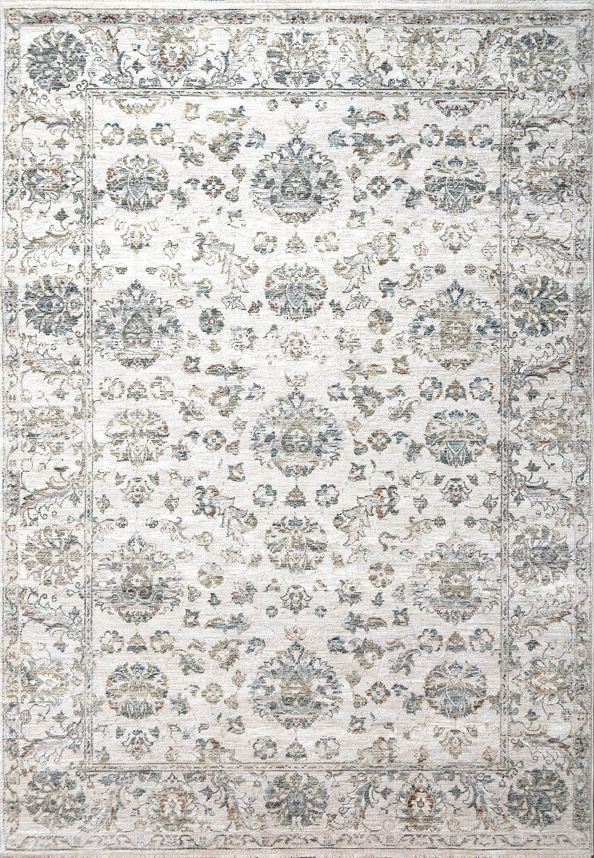 Dynamic Rugs Flare 14742 Power Loomed Traditional Beige/Blue Rug