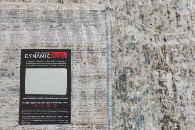 Dynamic Rugs Flare 14743 Power Loomed Traditional Beige/Ivory/Blue Rug