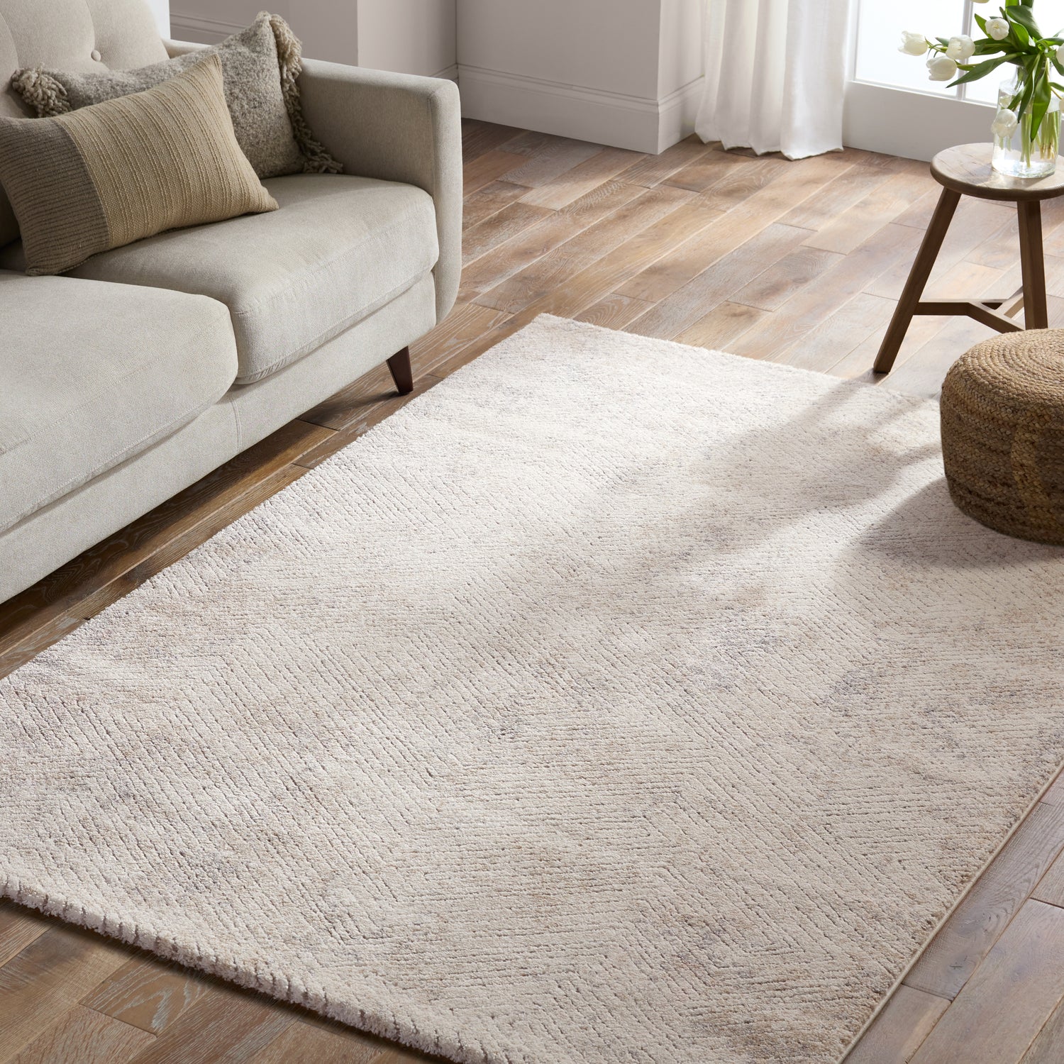 Jaipur Label J Natrix FRR13 Geometric Ivory and Gray Rug