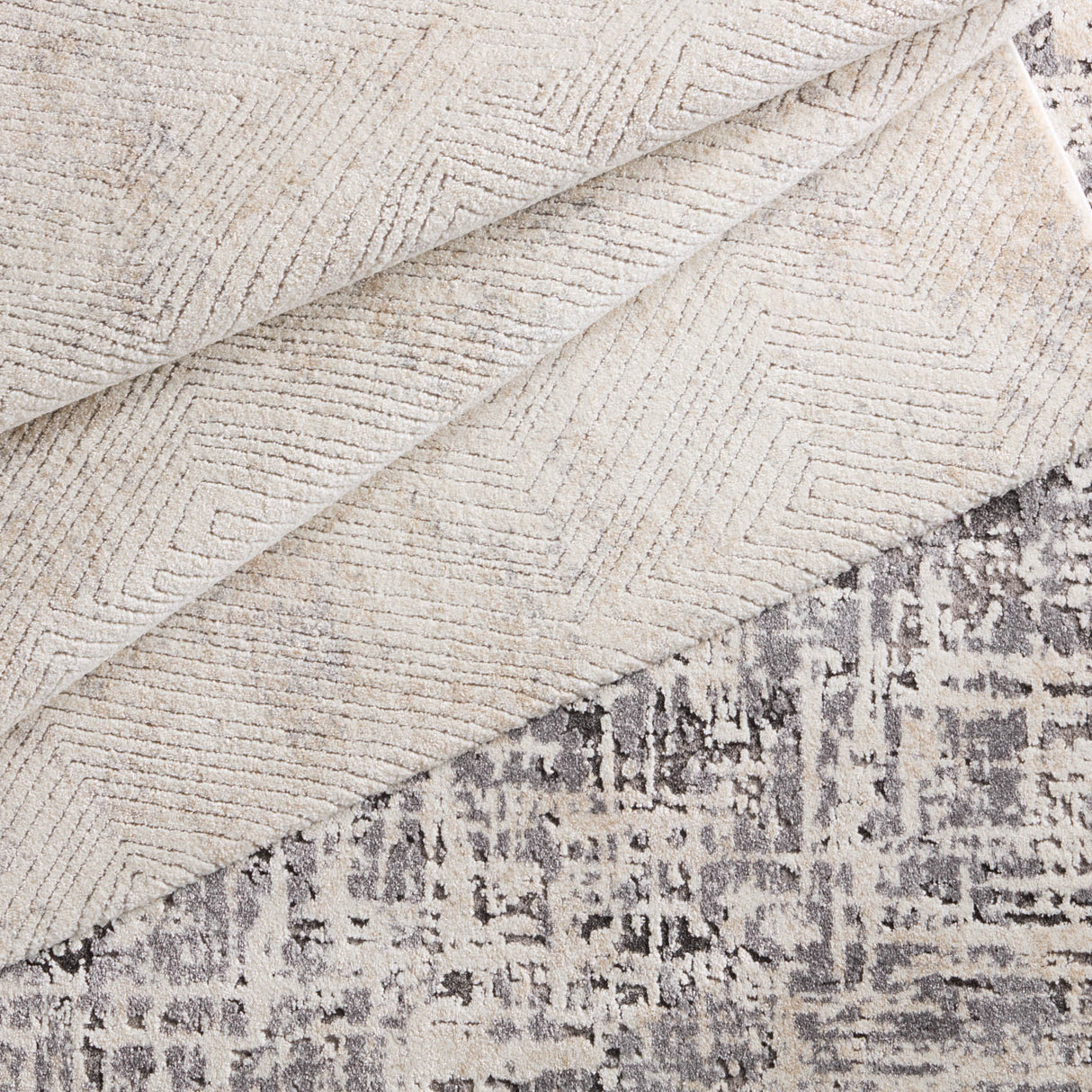 Jaipur Label J Natrix FRR13 Geometric Ivory and Gray Rug