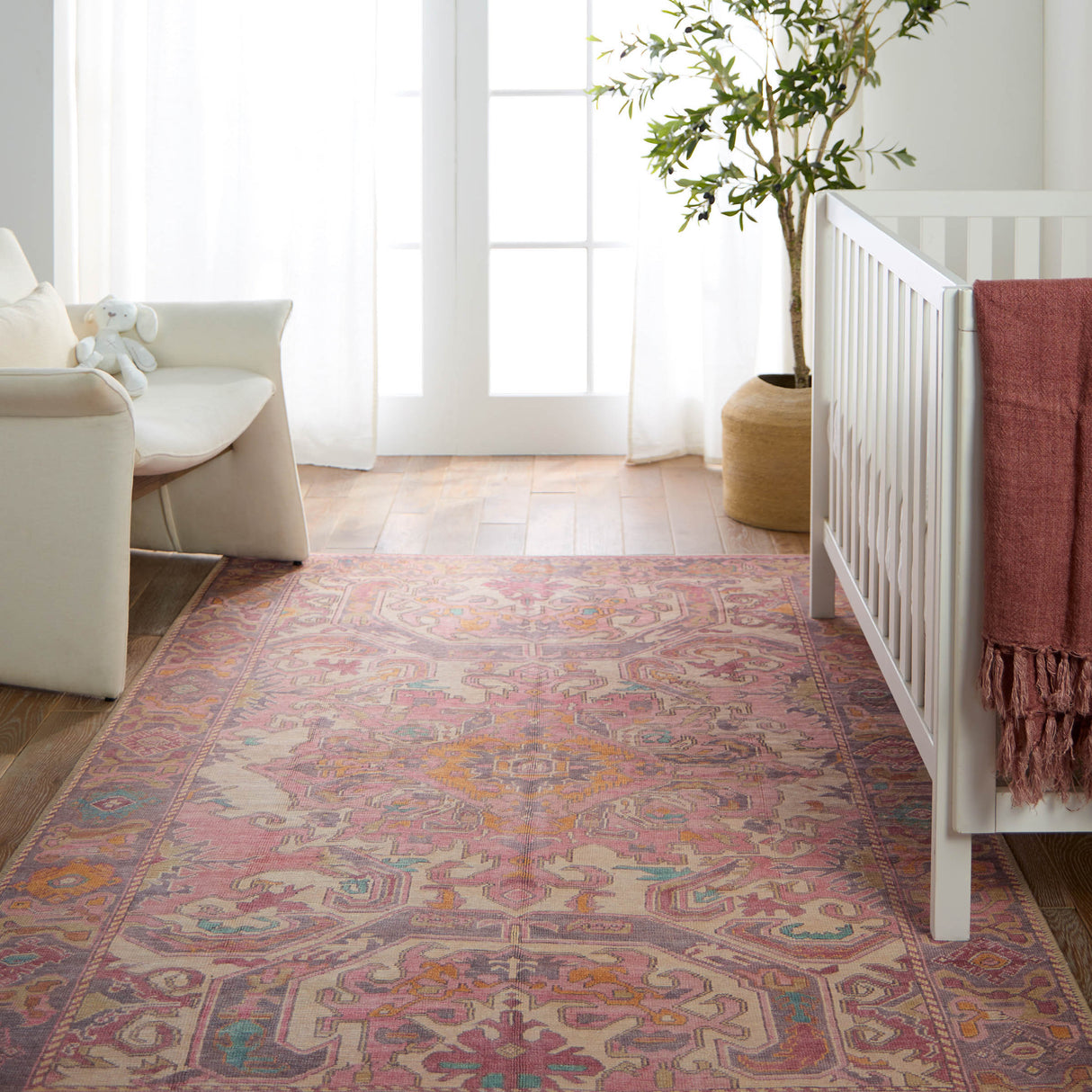 Jaipur Label J Elanor GAR05 Medallion Pink and Purple Rug