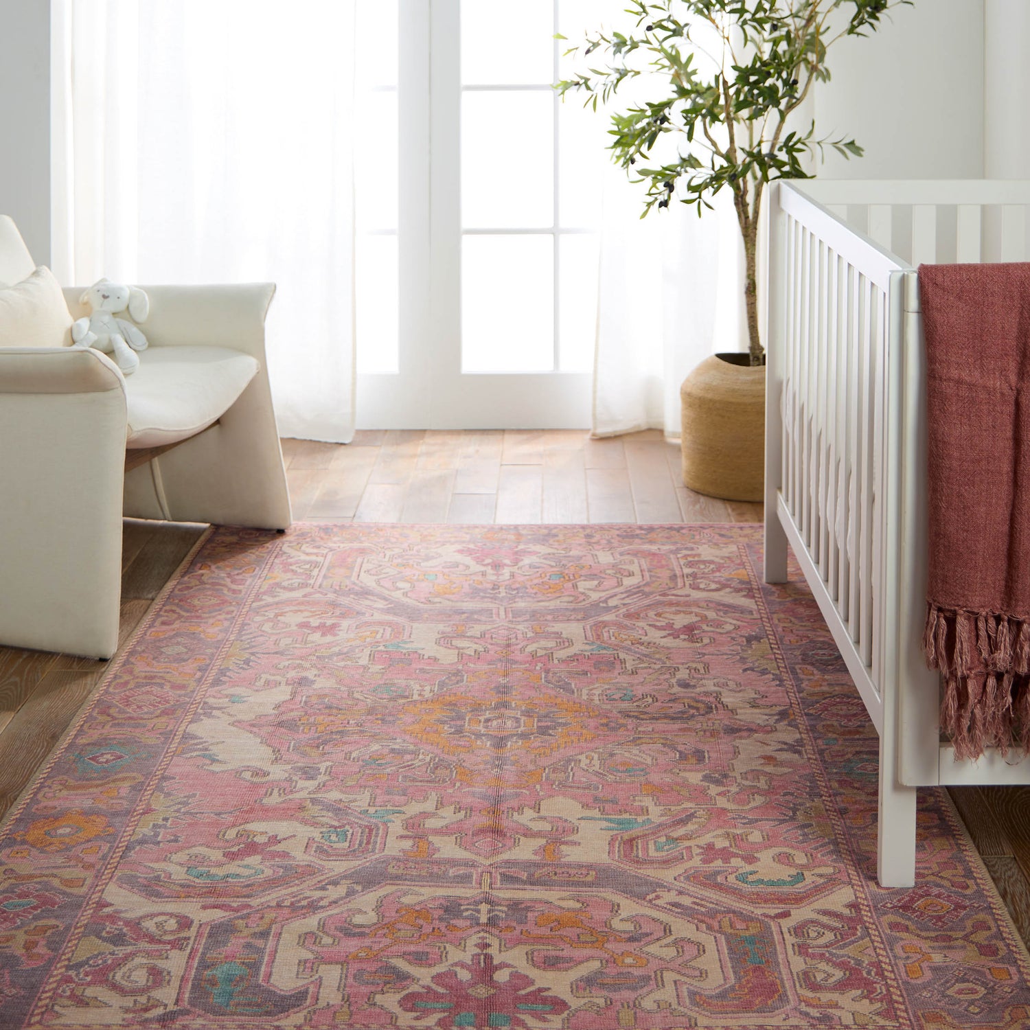 Jaipur Label J Elanor GAR05 Medallion Pink and Purple Rug