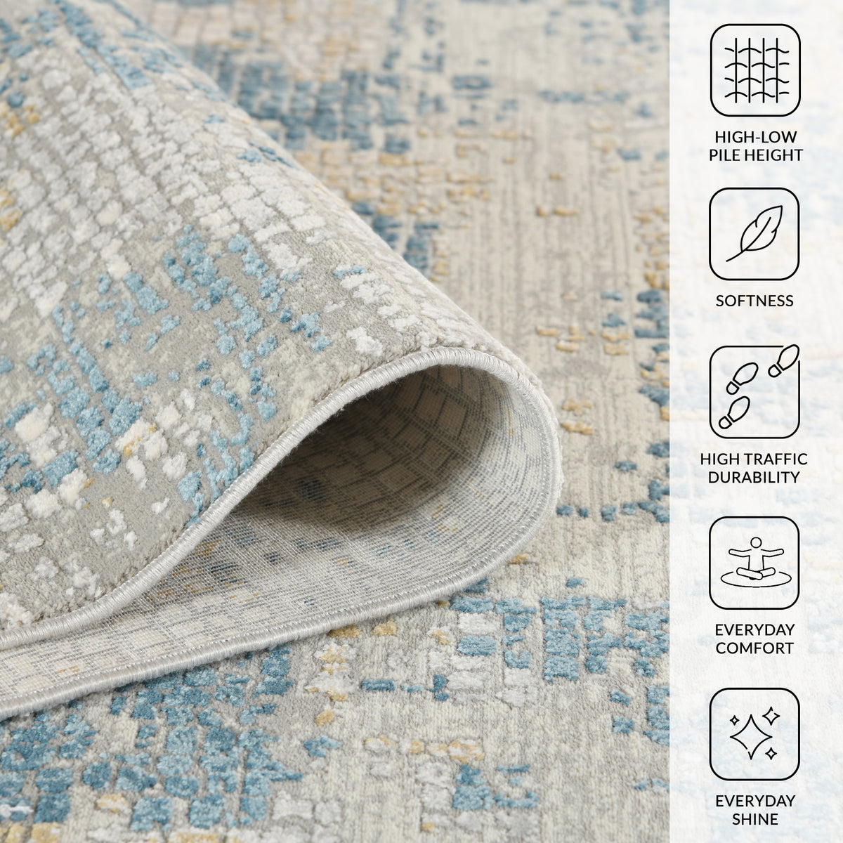 Amer Hamilton HAM-2 Ivory / Blue area rug - infographic view