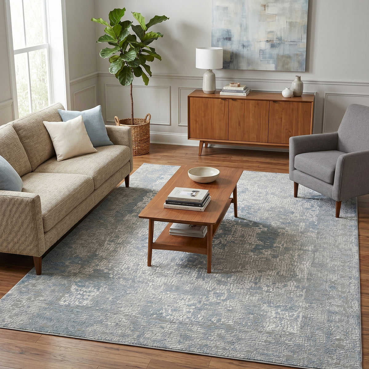 Amer Hamilton HAM-4 Gray / Blue area rug - lifestyle view