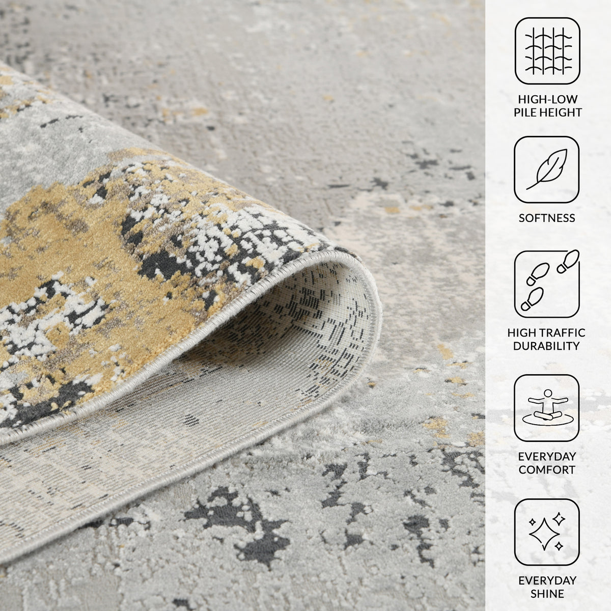 Amer Hamilton HAM-5 Gray / Gold area rug - infographic view