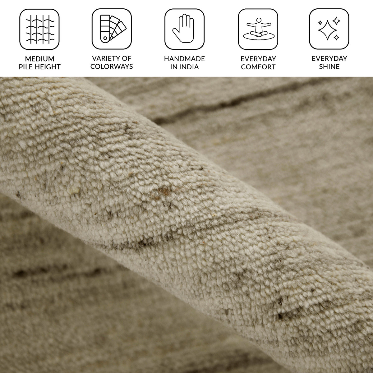 Amer Heaven HEA-3 Ivory area rug - infographic view