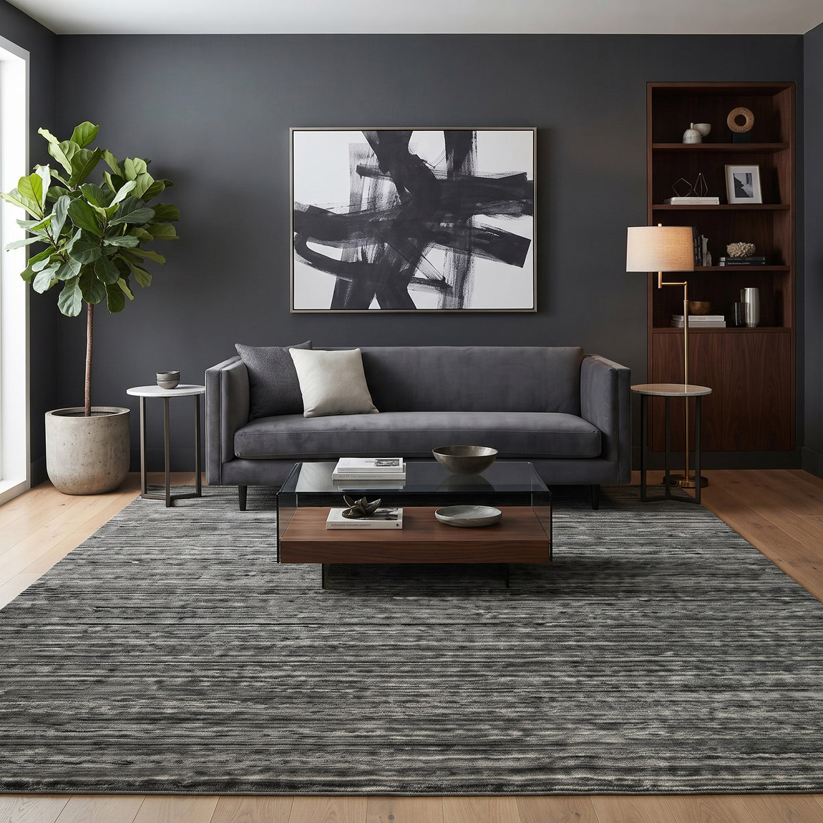 Amer Heaven HEA-6 Dark Gray area rug - lifestyle view