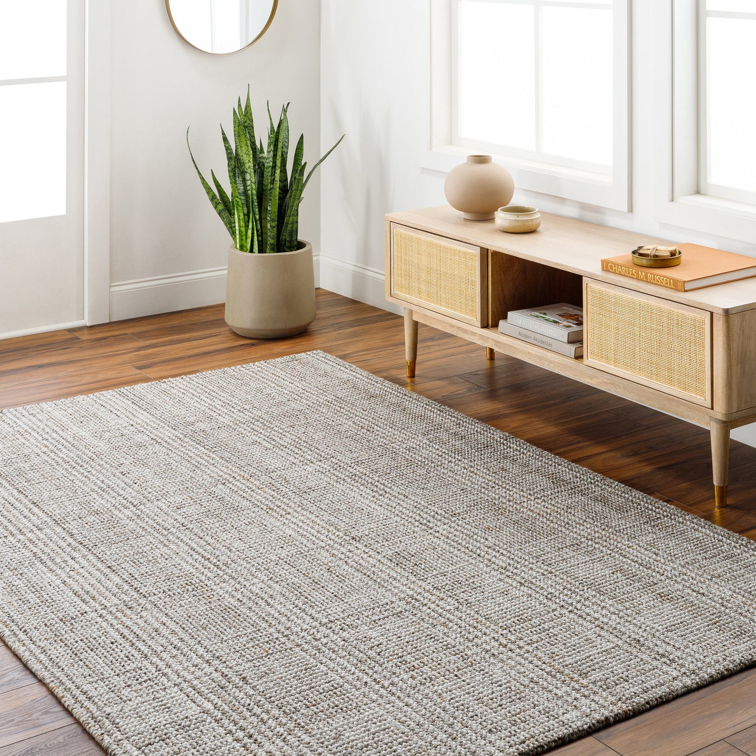 Surya Hope Hop-2300 Sage, Ash, Grey, Metallic - Silver, Nickel Rug.