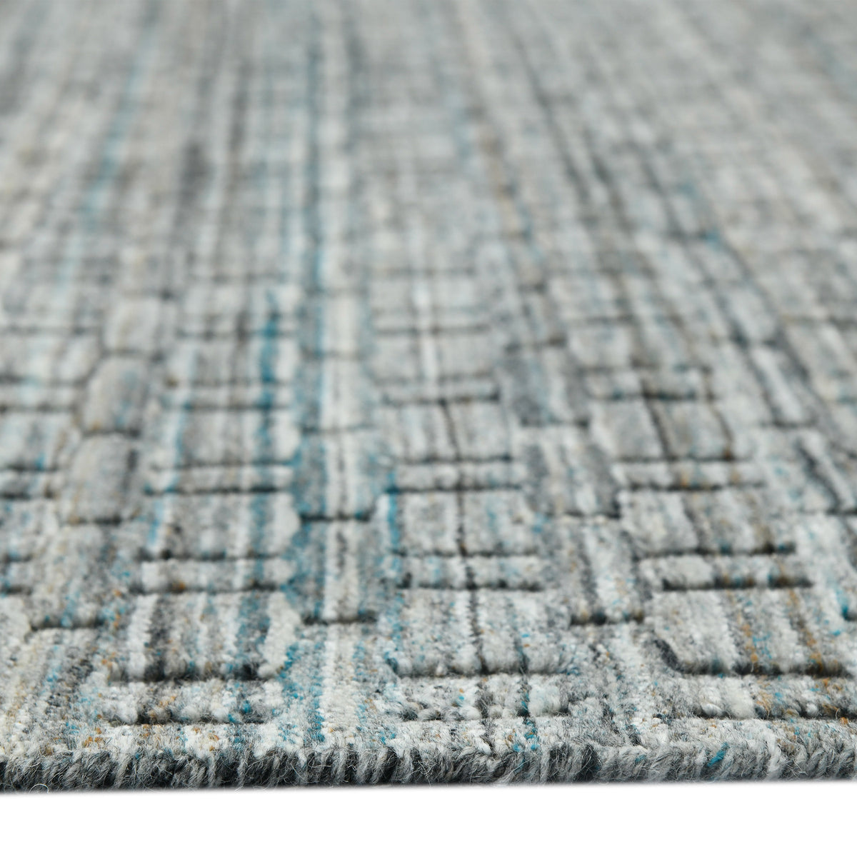 Amer Houston HOU-6 Turq Gray area rug - profile view