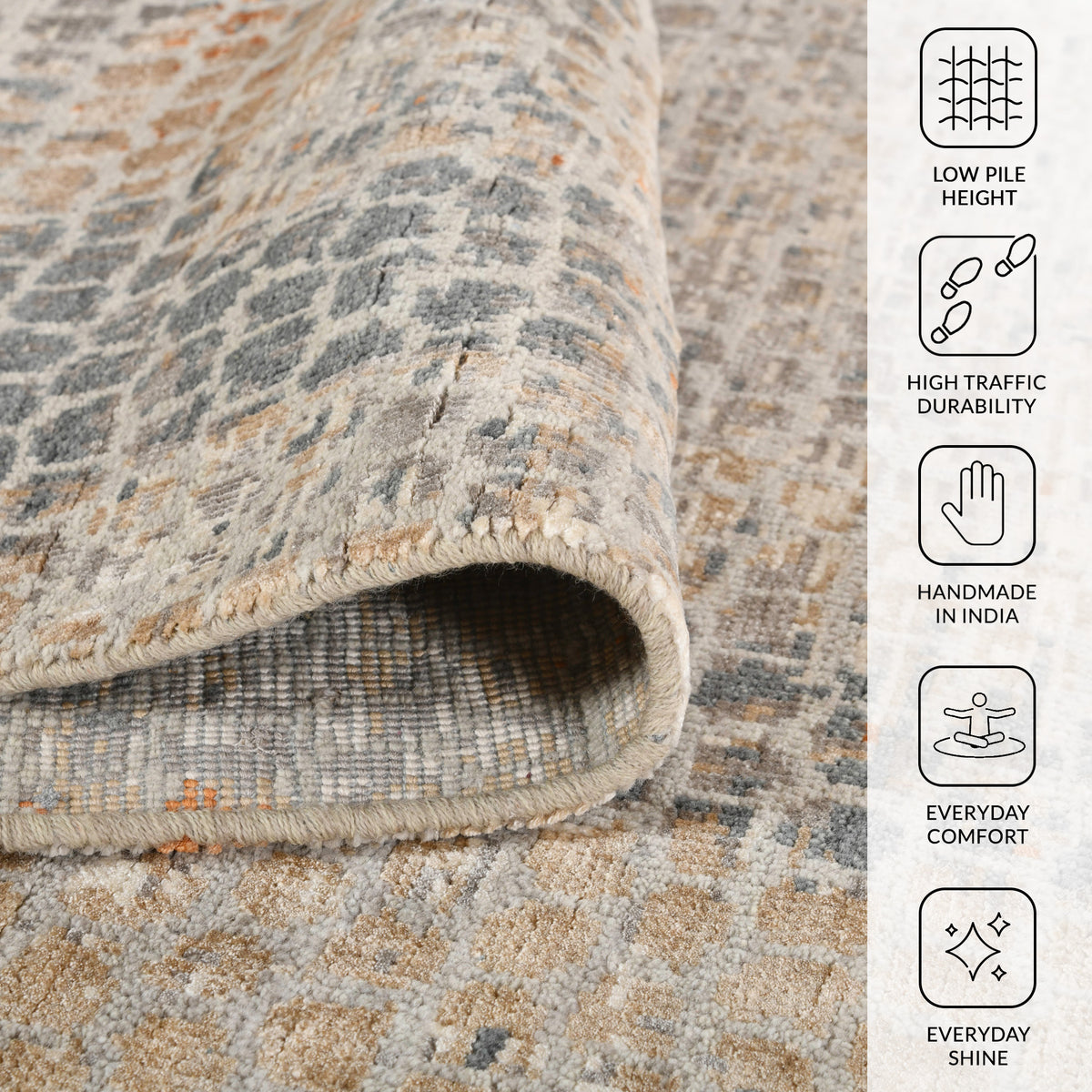 Amer Hermitage HRM-8 Light Gray area rug - infographic view