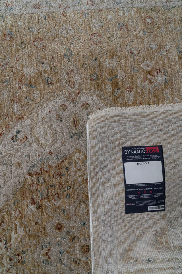 Dynamic Rugs Hudson 1479 Power Loomed Traditional Gold/Cream Rug