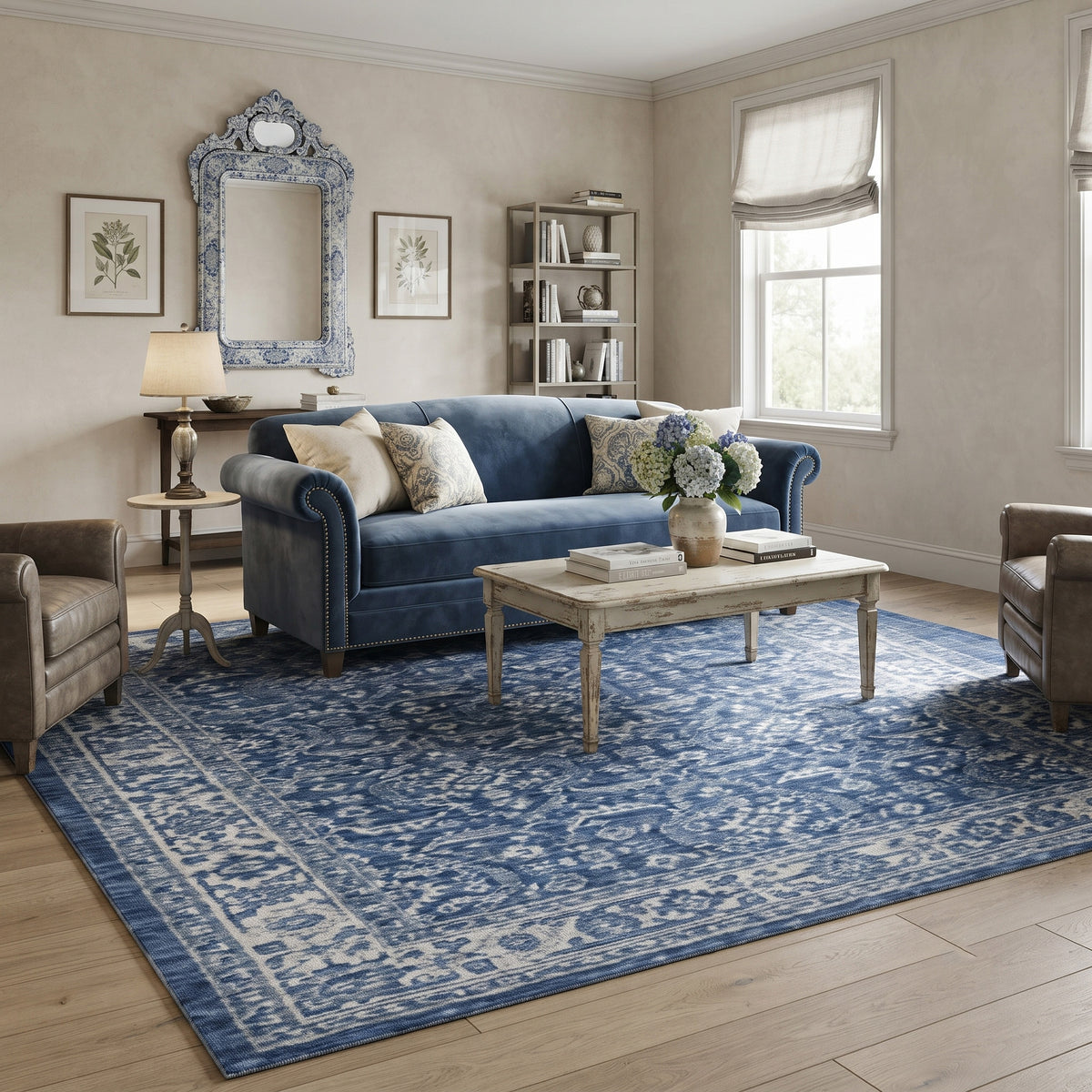 Amer Inara INA-9 Denim Blue area rug - lifestyle view