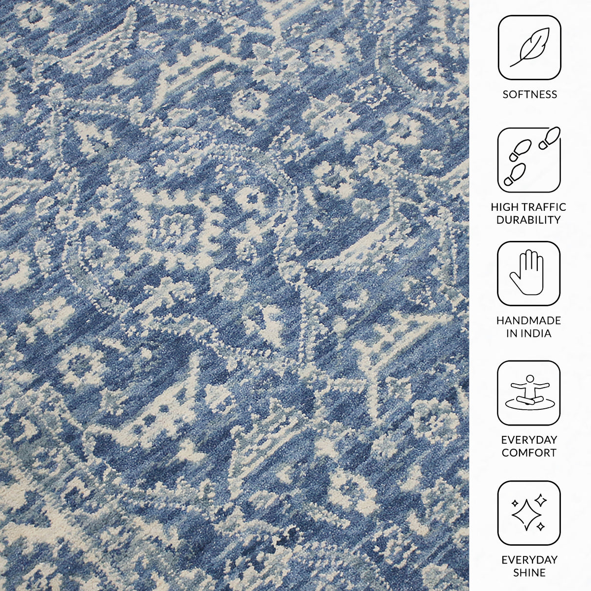 Amer Inara INA-9 Denim Blue area rug - infographic view