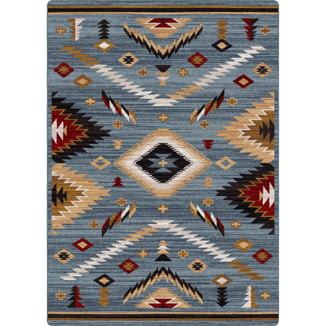 American Dakota Interlaced Horizon Gray Stone Rug
